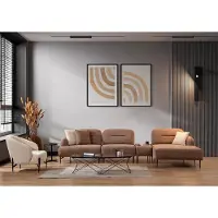 Xl Moebel Gmbh Braun-Beige Wohnzimmer Sitzgarnitur Ecksofa Wohnlandschaft Sessel 2tlg