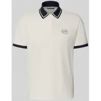 EA7 für Herren. 7M001538_AF13511 Weißes Polo-Tennisshirt aus elastischem Baumwoll-Piqué (M), Lässig, Sportlich, Baumwolle, Tennis/Padel, Kur