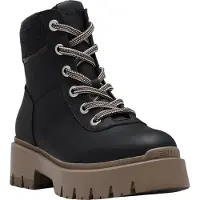 Esprit Schnürboots "MILLIE", Damen, Gr. 40, Warmfutter, schwarz (navy), Lederimitat, Schuhe Schnürboots, Schnürstiefelette mit kuscheligem Warmfutter und Profilsohle