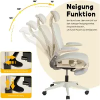 STILVORA Bürostuhl ergonomisch mit Lendenstütze und 3D-Kopfstütze, Klappstuhl mit klappbaren Armlehnen und Netz-Rückenteil, Schreibtischstuhl mit Arbeitspedalen