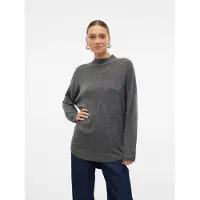 Vero Moda "VMPLAZA LS HIGHNECK LONG PULLOVER GA BOO" Materialmix, loose fit