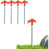 OEM Grundanker für Außen - 4 Stücke - 20 cm - orangefarben - mit Lichtfunktion