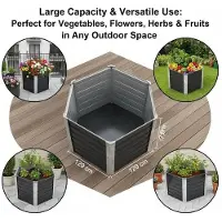 StarTech.com Hochbeet Garten - Erhöhtes Pflanzbeet - 129x129x77 cm - Verzinkter Stahl - Für Gemüse und Blumen - Farbe Anthrazit
