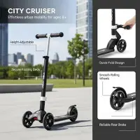 StarTech.com 2-rädriger Tretroller - Scooter für Erwachsene und Jugendliche - Klappbar - Höhenverstellbarer Lenker - Bis 100 kg - Leicht - Rutschfestes Trittbrett - Schwarz