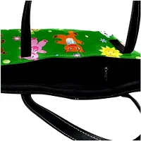 Markenlos Personalisierte Schultertasche mit Reißverschluss, lässige Tragetasche für den Alltag, Arbeit, Schule, kindliche Teddybären, Mehrfarbig