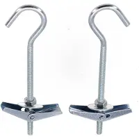 Markenlos Deckenhaken-Set – Federflügel-Kippschrauben für Pflanzen, Lampen, Vorhänge und Dekorationen, verzinkter Stahl, 90 mm