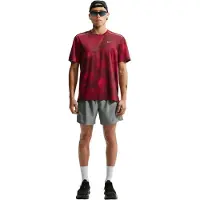 Nike - Dri-Fit UV Miler AOP S/S - Laufshirt Gr S rot