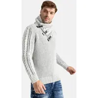 Cipo & Baxx 1100000002199 , Herren, Gr. M, grau, Strick, Obermaterial: 100% Polyacryl, unifarben, regular fit, Rundhals, Pullover 1100000002199