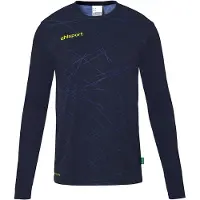 Uhlsport Torwarttrikot "Longsleeve Torwart Trikot Prediction Kids", Herren, Gr. 164, blau (marine, fluo gelb), Obermaterial: 100% Polyester Pol. recyc.., Trikots Torwarttrikot