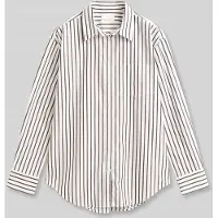 Gant für Damen. 4300239 Klassisches Popeline-Hemd mit Streifen Relaxed Fit weiß (46), Lässig, Baumwolle, Langarm