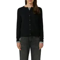 s.Oliver Strickjacke , Damen, Gr. 42, schwarz, Strick, Obermaterial: 72% Viskose, 28% Polyester, unifarben, regular fit normal, Rundhals, gerader Abschluss, Strickjacken Strickjacke, mit Knopfleiste