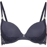 JOOP! Bügel-BH JOOP, Damen, Gr. 80, Cup C, blau (hellgrau), Mikrofaser, Obermaterial: 50% Polyamid, 41% Polyester, 9% Elasthan, BHs Bügel-BH, aus Mikrofaser, mit Cornflower-Spitze, als Wäsche-BH