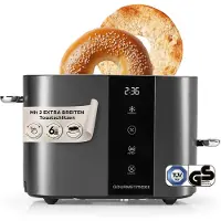 Gourmet Maxx GOURMETmaxx Toaster, 2 Scheiben - 6 Bräunungsgrade, Touchscreen, Brötchenaufsatz - Küchengerät, Toast-Zubereiter, Küchenhelfer für Toast und Frühstück