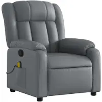 vidaXL Massagesessel Relaxsessel Grau Kunstleder