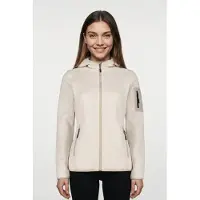 CMP Woman Fleece Fleece Jacket Fixed Hood bianco gesso-darker (03XZ) 34