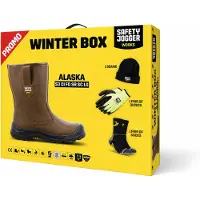 Safety Jogger Sicherheitsschuh "Winterbox Alaska" Gr. 41, braun, 41, Obermaterial: 50% Rindsleder Leather cow. 50% Lammleder LEL., Schuhe, Sicherheitsschuh