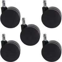 Mendler 5er-Set Universalrollen T533, Bürostuhl-Rollen Stuhlrollen, 150kg belastbar, Schwerlast Ø 11mm