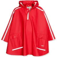 Playshoes Regen-Cape Langer Rücken Uni Kinder,Rot,140