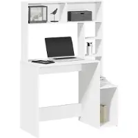 vidaXL Schreibtisch mit Regal Weiß 100x45x140 cm Holzwerkstoff