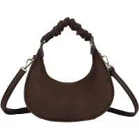 Gallantry Paris Gallantry, Raffinierte Damen Hobo-Handtasche in Samtoptik mit Umhängeriemen, Braun