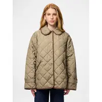 Pieces 1100000002199 "PCEMILY SHORT QUILTED JACKET NOOS BC", Damen, Gr. L, beige (greige detail:carafe bindings), Steppware, Obermaterial: 100% Polyester, normal, Jacken 1100000002199, Kunstfaser