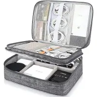 OEM Elektronische reisorganisatietas - Grijs - Draagbaar - Reisgadget - Powerbank - USB - Oplader - 20.000mAh