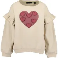 Blue Seven Sweater "Sweatshirt", Mädchen, Gr. 104, beige (0470, kiesel), 100% Baumwolle, normal normal, Rundhals, gerader Abschluss, Sweatshirts Sweater