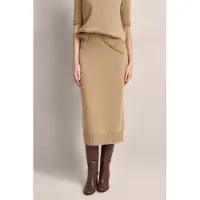 Bugatti Jerseyrock , Damen, Gr. S, beige, 40% Wolle, 30% Viskose, 20% Polyamid, 10% Kaschmir, Röcke Jerseyrock, in Midi-Länge