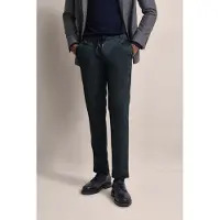 Bugatti Chinohose , Herren, Gr. 34, Länge 34, blau (marine), 75% Polyester, 20% Viskose, 5% Elasthan, kariert, slim fit, Hosen Chinohose, mit Gummizug