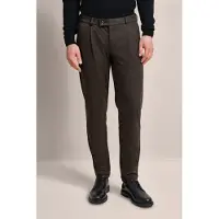 Bugatti Bundfaltenhose , Herren, Gr. 35, Länge 34, braun, 57% Polyester, 39% Viskose, 4% Elasthan, unifarben, slim fit, Hosen Bundfaltenhose, mit modernem Schnitt