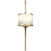 Kichler LED-Wandlampe Mona IP44 Höhe 55,9cm messingpoliert