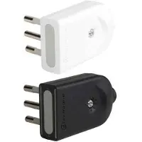Electraline Verstellbare Steckdosenleiste, 10A, 2 Steckdosen + Erdung - Grau