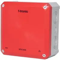 F-tronic 7340213 FR-Abzweigkasten 180x180x93mm, Ausbrechöffnungen IP66, PS, grau/rot, Sicherheitsbeleucht. NFK18SB