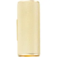 Brilliant Wandleuchte "Marty", schwarz (sand schwarz, matt goldfarben), 2, Ø 6cm H: 15cm, 1 Stk., Leuchten, Up/Down Light, 16 x 7 cm, GU10, Aluminium, Wandleuchte