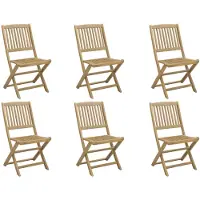 vidaXL Klappstühle, 6 Stück, 48,5 x 57 x 90 cm, Massivholz Akazie