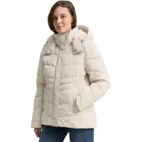 Tom Tailor Damen Puffer-Jacke mit Abnehmbarer Kapuze