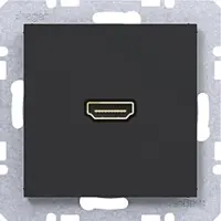 Hager WAF4379BM High Definition Steckdose HDMI HDMI, A.x/C.x, nachtschwarz matt