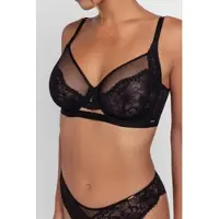 Dorina Bügel-BH "Jemma", Damen, Gr. 110, Cup G, schwarz, Obermaterial: 66% Polyamid, 22% Polyester, 12% Elasthan, BHs Bügel-BH, feminin, nicht gefüttert, elastisch, florale Spitze