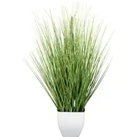 Creativ Green Kunstgras "Grasbusch", grün, H:59cm, Kunststoff, Kunstpflanzen, Kunstgras, im weißen Topf