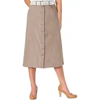 Inspirationen Jeansrock , Damen, Gr. 50, beige, 96% Baumwolle, 4% Elasthan, unifarben, wadenlang, Röcke Jeansrock