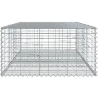 vidaXL Gabione mit Deckel 200x100x50 cm Verzinktes Eisen