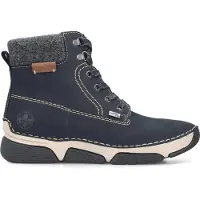 Rieker Stiefel "Stiefelette", Damen, Gr. 41, blau, Obermaterial: 50% Rindsleder Leather cow. 50% Lammleder LEL., Schuhe Stiefel