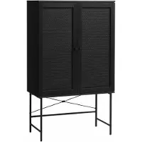 Selsey Mogest - Highboard 2-türig, Schwarz, 80 cm