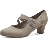 Jana Damen Pumps mit Riemen Mary Jane Vegan, Stone, 37
