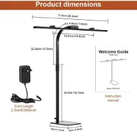 StarTech.com LED-Schreibtischlampe mit drei Leuchtenköpfen - Standfuß-Version - Hoher CRI - 5 Lichtfarben - Dimmbar - Verstellbarer Winkel - EU-Stecker