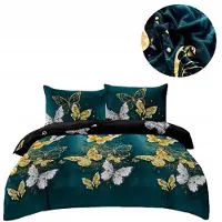 Cotton World Baumwolle world Plüsch Bettwäsche Set 200x220 Warm Winter Schmetterling