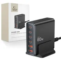 Tech-Protect DC80W-GAN 6-Port-Tischladegerät PD80W/QC3.0 Schwarz
