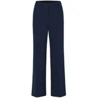 Goldner Stoffhose "Jerseyhose mit Bügelfalten", Damen, Gr. 52, N-Gr, blau (marine), Obermaterial: 95% Polyester PES. 5% Elasthan EL., festlich, weit, Hosen Stoffhose, Luftige Qualität