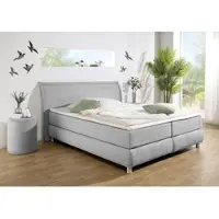 Home affaire Boxspringbett "Coloma" erhältlich in H2, H3 oder H4 inkl. Topper", grau, B:227cm L:215cm, Komplettbetten, Boxspringbett, in H2, H3 oder H4 erhältlich