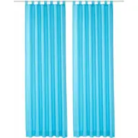 Wirth 1100000002199 "Lahnstein" Gr. 4, blau (türkis), B:132cm H:245cm, Polyester, Gardinen, 1100000002199